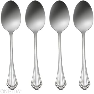 Oneida Marquette Fine Flatware Dinner Spoons, Set of 4, 18/10 Stainless Steel