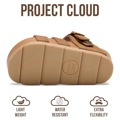 Image of Project Cloud Kids Sandals for Girls - Girls Sandals with Adjustable Buckle Closure, Comfortable Plush & Soft Insole w /Wedge Design Non-Slip Outsole