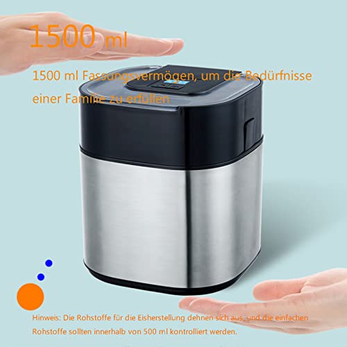 MNCYGJ EIS Maschine Softeismaschine Für Zuhause 1.5L Automatischer Ice Cream Maker Yogurt Maschine DIY Sorbetmaschine, Frucht Speiseeismaschine – Bild 4