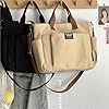 Sac fourre-tout urbain minimaliste pour femme étudiante grande capacité en toile horizontale à épaule unique croix diagonale, kaki, 31*10*29cm #3
