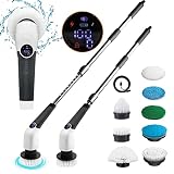 Electric Spin Scrubber Rechargeable Cleaning Brush with 8 Replaceable Brush Heads, Cordless Scrubbin