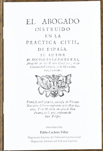 Portada de El Abogado Instruido en la Practica Civil de España