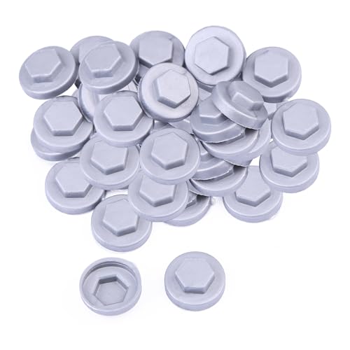 800 Pack Roofing Screw Caps – Durable Plastic Snap-On Covers for Roofing Screws, Weatherproof & UV Resistant Protective Caps – for Outdoor Roof, Siding, and Construction Projects (Silver Gray)