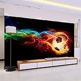 shiliwang Mural Murals Photo Wallpaper Wall Mural Wall Murals Custom Fresco Wallpaper Soccer 3D Stereo Cool Football Papel De Parede para Quarto, 400*280cm