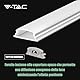 V-TAC 2 x Profile für flexible LED-Streifen à 2 Meter – (insgesamt 4 Meter) – Klappprofil für Wand und Decke für LED-Streifen aus Aluminium mit satinierter Abdeckung – Farbe Silber – 18 x 6 mm