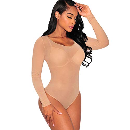 Body de malla transparente entallado que estiliza la silueta femenina