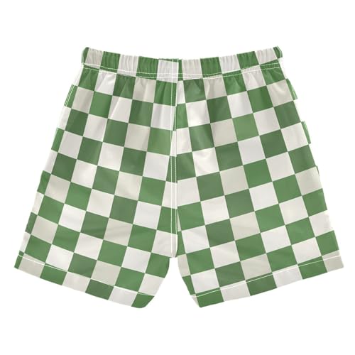 Green White Checkered Buffalo Plaid Boys Toddler Swim Trunks Quick Dry Beach Board Shorts Kids Swim Shorts Swimsuit for All Season2