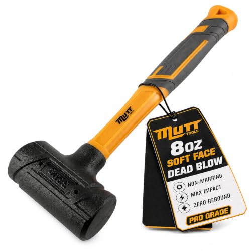 Image of Mutt Tools Soft Face Dead Blow Hammer - Non-Marring Unibody Shell for Automotive Repairs, Woodworking and Assembly Tasks
