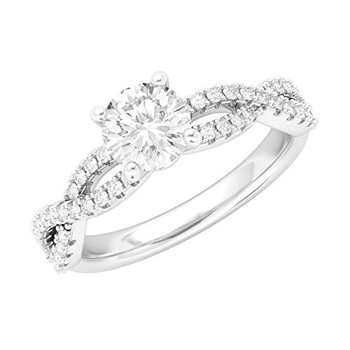 Sterling Silver Infinity Twist Vintage Simulated 1.0 CT Diamond or Genuine Moissanite Engagement Ring Promise Bridal Ring2