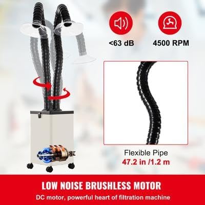 Happybuy 150W Solder Fume Extractor, 165CFM 3-Speed Adjustable Smoke Absorber with 3-Stage Filters, Air Purifier for Soldering, DIY Welding, Engraving, Salon Use