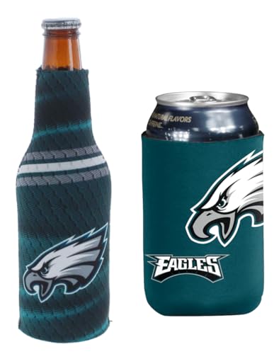 Football Can & Bottle Holder Insulator Beverage Huggie Cooler (Philadelphia Crest Logo (Eagles))