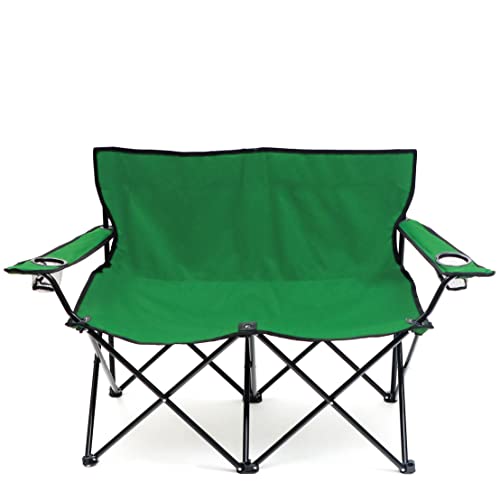 Trademark Innovations Loveseat Style Double Camp Chair, 40" L X 22" W X 31.5" H, Dark Green #TOP1