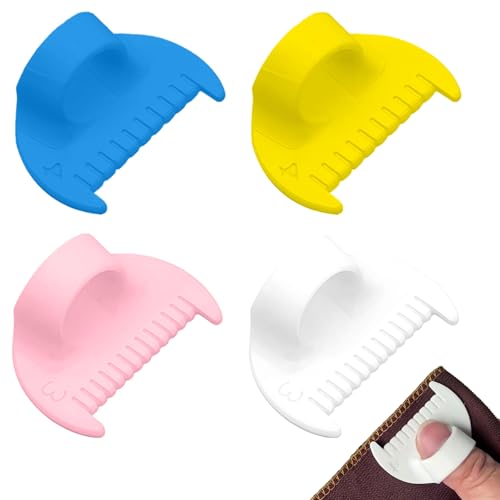 4Pcs Edge Stitch Lock & Sewing Gauge 3mm/4mm Edge Sewing Lockranding Tool SewingTemplates Rulers Needle Gauge Quilting Ruler Measuring Tool Seam Gauge for Sewing Straight