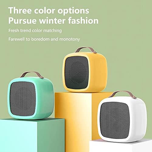 CHANGTT Space Heater,Battery Operated Compact Electric Mini Fan Winter Electric with Thermostat High Output for Home Bedroom Office Desk Indoor Use,Green