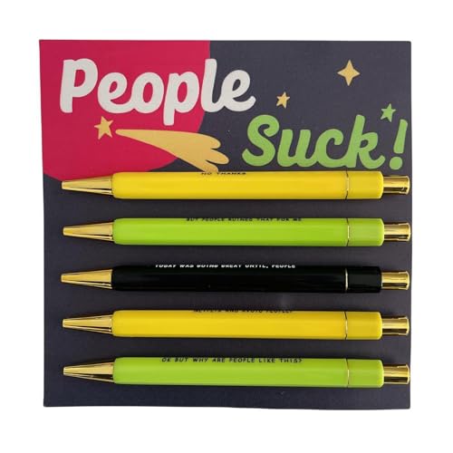 Stylos à bille rétractables lot de 5 encre noire pour briser l'ennui au travail