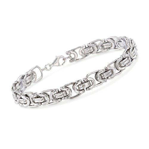 Ross-Simons Men's Sterling Silver Byzantine Box Link Bracelet. 8.5 Inches #TOP15