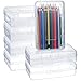 Leelosp 12 Pack Clear Pencil Boxes for School Bulk, Large Plastic Pencil Case with Lid, Stackable Hard Crayon Storage Box for Classroom Kids, Desk Drawer Organizer for Office Home(Clear)
