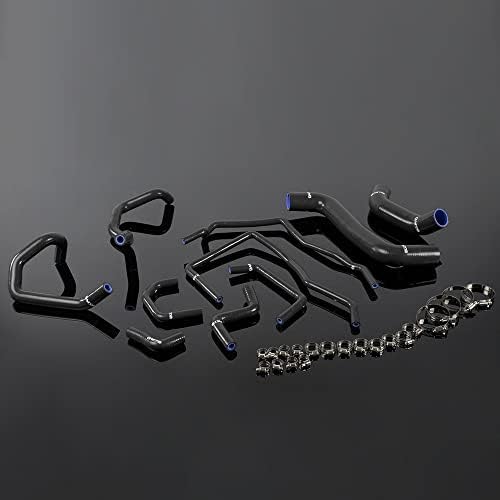 G-PLUS Silicone Radiator Coolant Tube Hose Kit Clamps Compatible with 2008-2011 Subaru Impreza WRX MK10 GRB/GH,Black