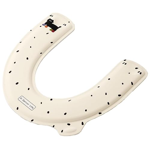 AnubeEquus Extra‑Thick U‑Shaped Waterproof EVA Toilet Seat Covers, Washable, Universal Design,Large Inner Diameter，All Seasons Allow，Beige
