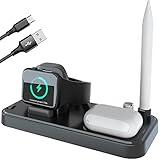 Cargador inalámbrico de alta calidad: este juego de cargador para Apple Watch y Airpods está hecho de material de silicona resistente y antideslizante que evita que se mueva cuando se coloca en una superficie y mejora la estabilidad de todo el dispositivo. La silicona resistente a los arañazos también protege tu iWatch y Airpods de arañazos.