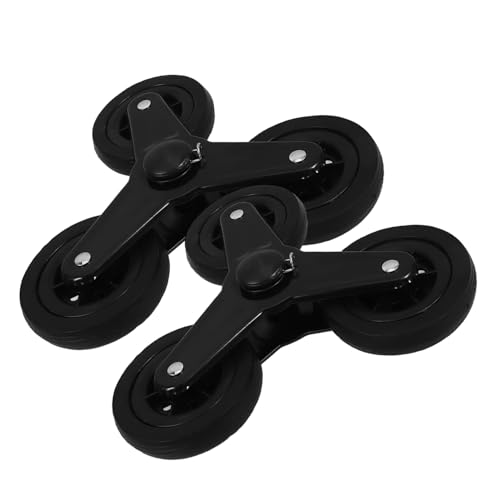 Mikinona 2個 ショッピングカート用段登り耐久アイアン製三角キャスター 小型折りたたみ台車交換ホイール 段移動対応コンパクト設計