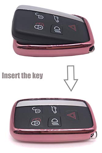 Horande Tp Protector Key Fob Cover Case Fit For Range Rover Discovery Sport Land Rover Lr2 Lr4 Evoque Jaguar Xf Xj Xjl Xe Smart Keyless Entry Key Fob (Rose Gold) #TOP4