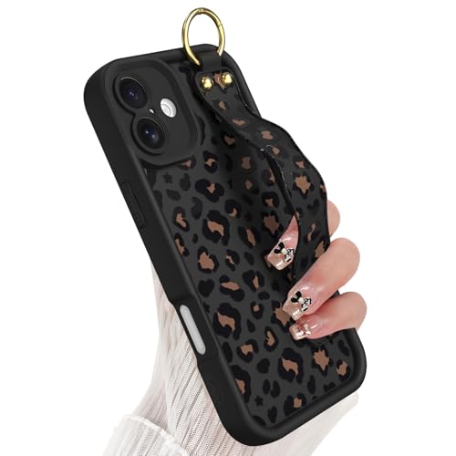 Coque antichoc iPhone 16 Plus silicone léopard avec support vidéo