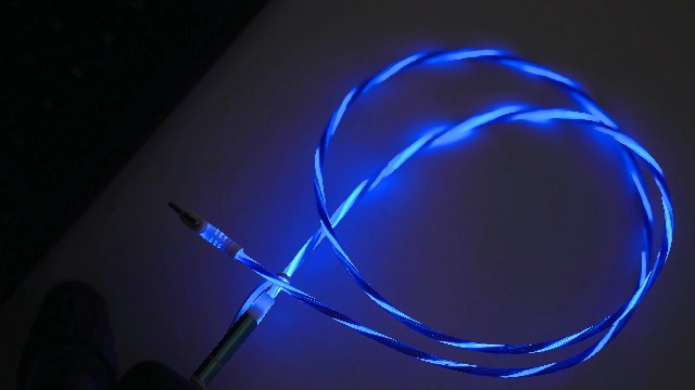 Image of AYI Blue Starry Sky USB Charging Cable Cross Edition, 6-in-1 Multi Charger Cord 39in, Glowing LED Data Sync Wire, Tangle-Free PVC, Smart Trickle Charge Chip, Compatible with Virtually All Devices.