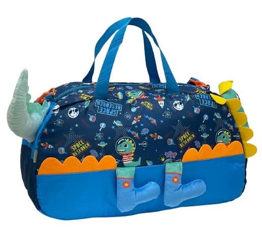 Image of 3D Design Duffle Bag for Kids & Adult| Large Compartment Foldable Luggage with Shoulder Strap | Lightweight Travel & Short Trips Storage Organizer for Women (Dinasour)