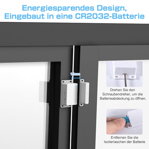 Funk Abluftsteuerung Dunstabzugshaube, ASOFTY Fensterkontaktschalter mit Funk Schalter Relais Modul, Modus und Lichtsensor Einstellbar, Lichtfunktion Beibehalten für Dunstabzugshaube, Lichtsteuerung