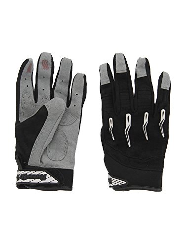 Race-Driven ATV MX Off Road Silicone Fingertip Riding Gloves Black Large