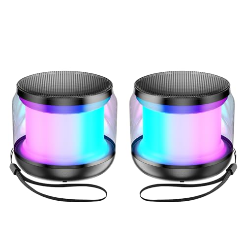 Image of Mini Portable Bluetooth Speaker, TWS Pairing Bass LED Lights, Rechargeable