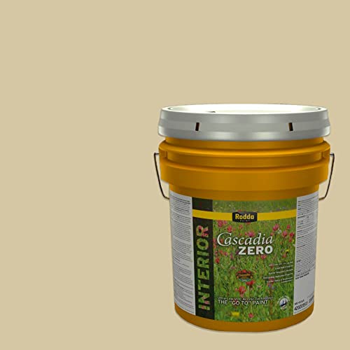 Rodda Paint CASCADIA ZERO Interior Flat Paint & Primer in One, 5-Gallon, Golden Lake
