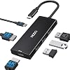 HODO Docking Station USB C to Dual HDMI Adapter, USB-C Hub with 2 Monitors for Laptop, Dongle Adapter with Dual HDMI 4K@60 Hz, 3 USB Port,PD Compatible for Dell XPS 13/15, etc Black