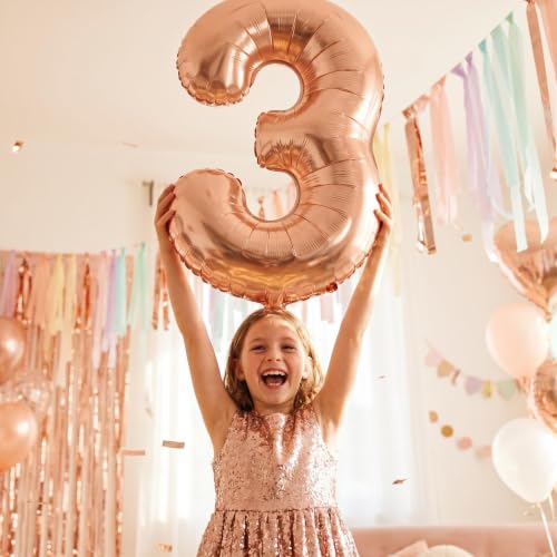Image of YPSelected 32 Inch Large Foil Helium Number Balloon Birthday Wedding Party 0-9 (Orange, 3)