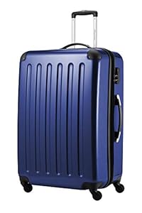 HAUPTSTADTKOFFER Alex - Großer Hartschalen-Koffer, 4 Doppel-Rollen, Trolley, Rollkoffer, Reisekoffer, Volumenerweiterung, 75 cm, 119 Liter, Dunkelblau