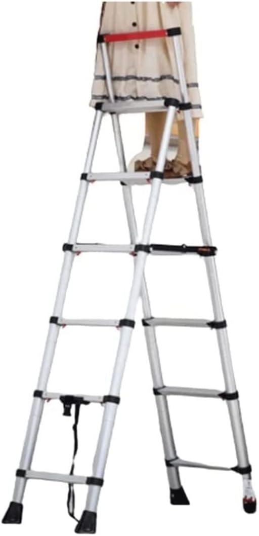 Step Ladder Portable Telescoping Ladders Step Ladder Aluminum Folding Ladder Wide Pedal Home Multifunctional Step Ladders Folding Ladder Telescopic Ladder(Size:3+4 Step)