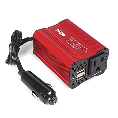 150W Power Inverter Dc 12V To 110V Ac Car Plug Adapter Outlet With Dual Usb Car Adapter For Laptop Phone #TOP4
