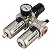 Cloimei AC301003 Aluminum Alloy Compressed Air Pressure Regulator Trap Water Filter 3/8 Inch Industrial Grade Air Filter Regulator for Pneumatic Tools and Compressed Air Systems