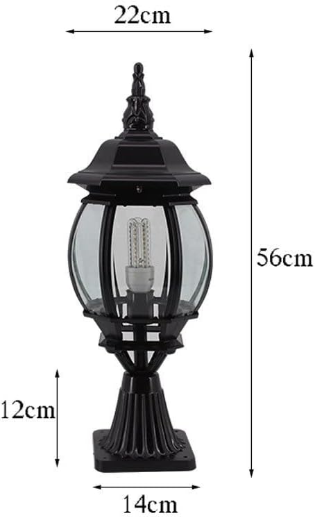 JZWCHQ Continental Vintage 1-Light Victoria Glass Lantaarn Kolomlamp Traditie Antiek Outdoor Waterdichte Tafellamp Garden Lamp Street Post Licht E27 Decoratie verlichting verlichting Decorat, bruin photo 3
