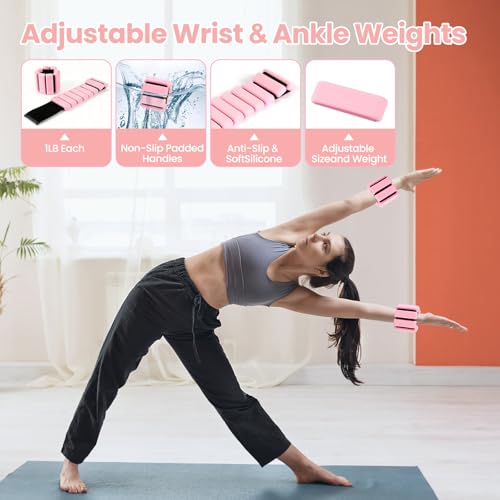 20PCS Pilates kit,Pilates Equipment Kit for Women with 13.5“Pilates Ring and Ball，Resistance Bands, Ankle Weights, Sliders & Grip Socks Accessories for Starter Home, Office & Travel by MOKAOU - Image 5