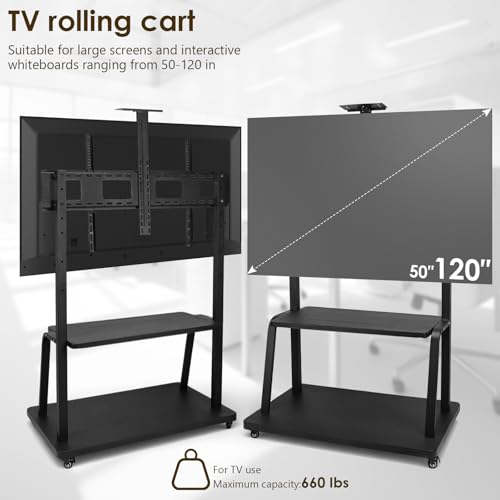Soporte móvil para TV con ruedas y estante ajustable miniatura 6