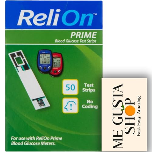 ReliOn Prime Blood Glucose Test Strips 50 Count + me Gusta Sticker
