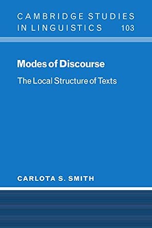 Modes of Discourse: The Local Structure of Texts: 103 book cover