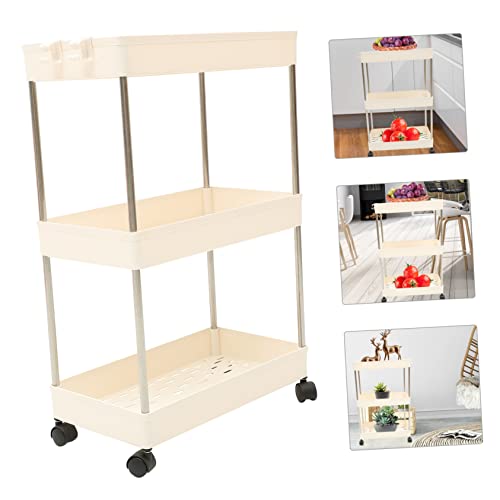 Ciieeo Carrinho De Armazenamento De Três Camadas Armazenamento De Banheiro Carrinho De Rolamento De