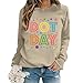Dot Day Shirt for Women Long Sleeve Cute Shirts Colorful Polka Graphic Crewneck Sweatshirts Fall Fashion Pullover Tops