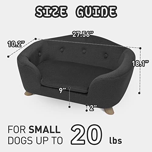 Shavi Pet Sofa Dog Couch For Small Pet Dog And Cats, Low Back Lounging Bed With Linen Modern Cat Couch Easy-To-Clean(Deep Grey) #TOP4