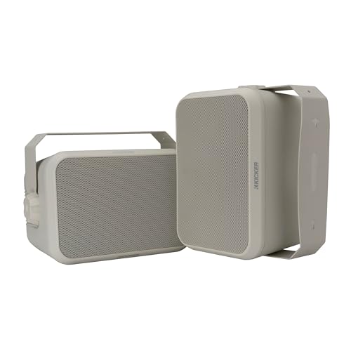 KICKER-Outdoor-Audio-6-Outdoor-Speakers-Weatherproof-Ivory KICKER Outdoor Audio 6 Outdoor Speakers, Weatherproof, Ivory - Image 1