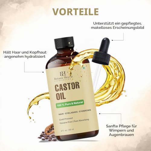 Botanic Hearth 100% Reines Kaltgepresstes Rizinusöl 60 ml – Ansicht 2