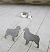 Australian Shepherd Stud Earrings Brushed Sterling Silver Handmade in USA